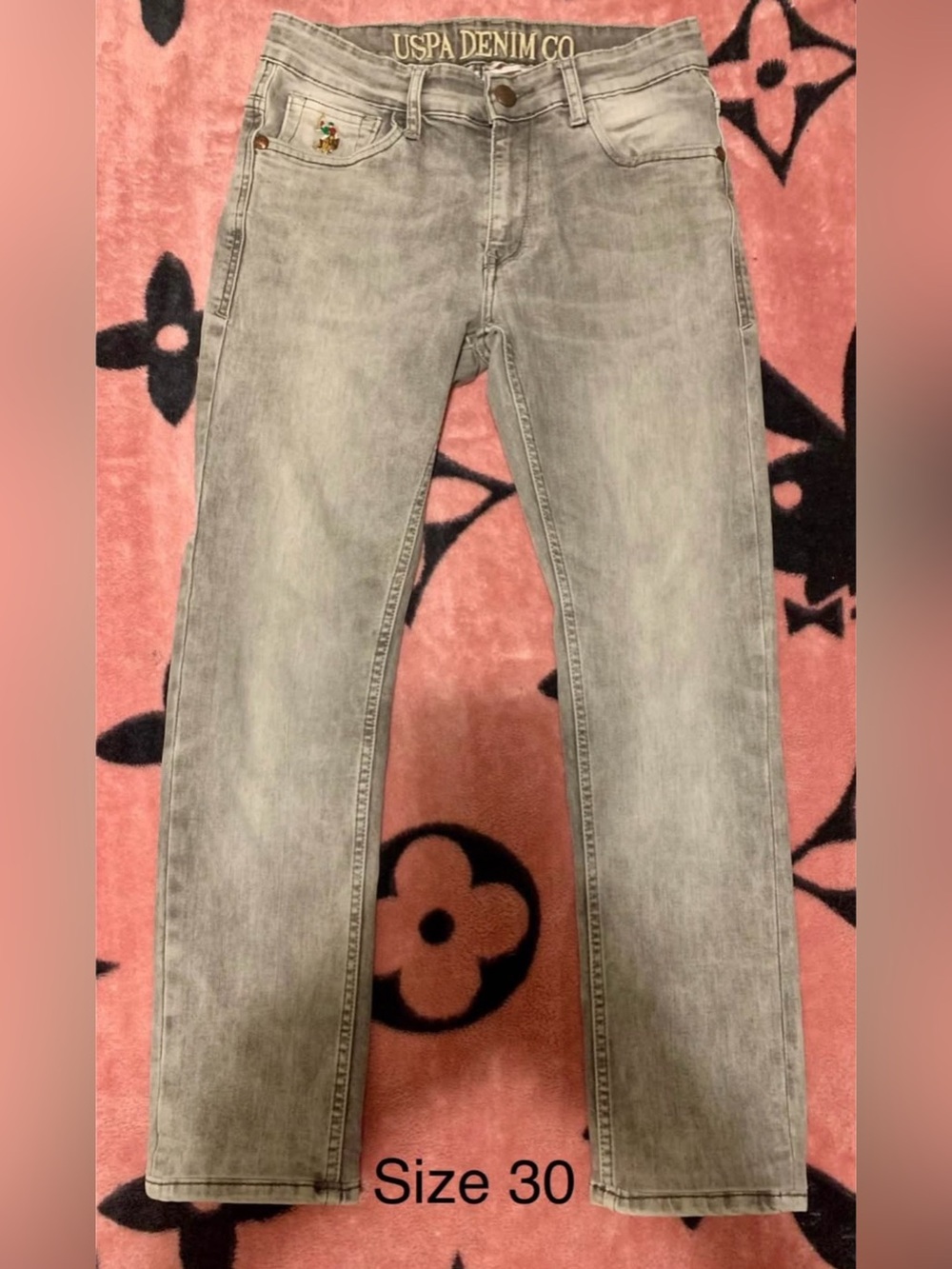 U.S. Polo Assn. Light Gray Slim Straight Jeans